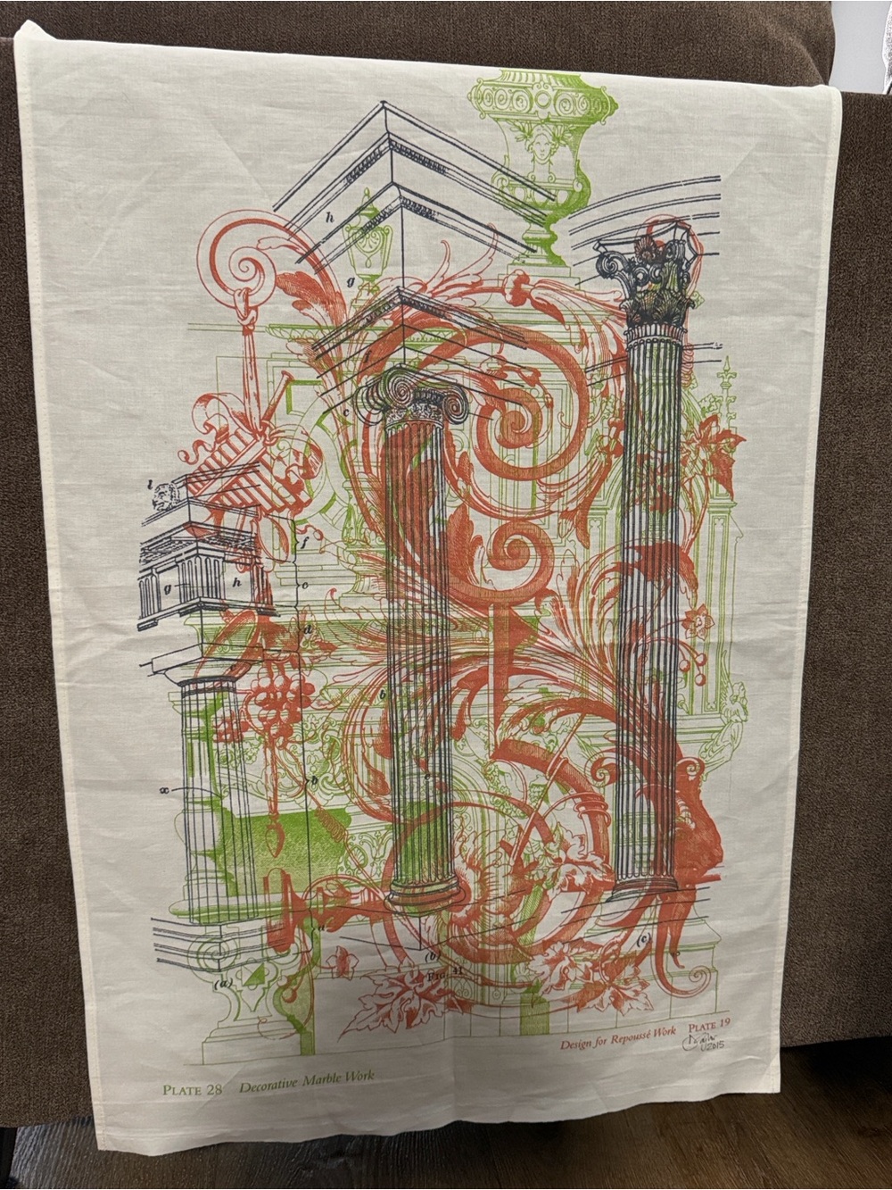 decorative towel featuring a structural architectural design Ethan Harper